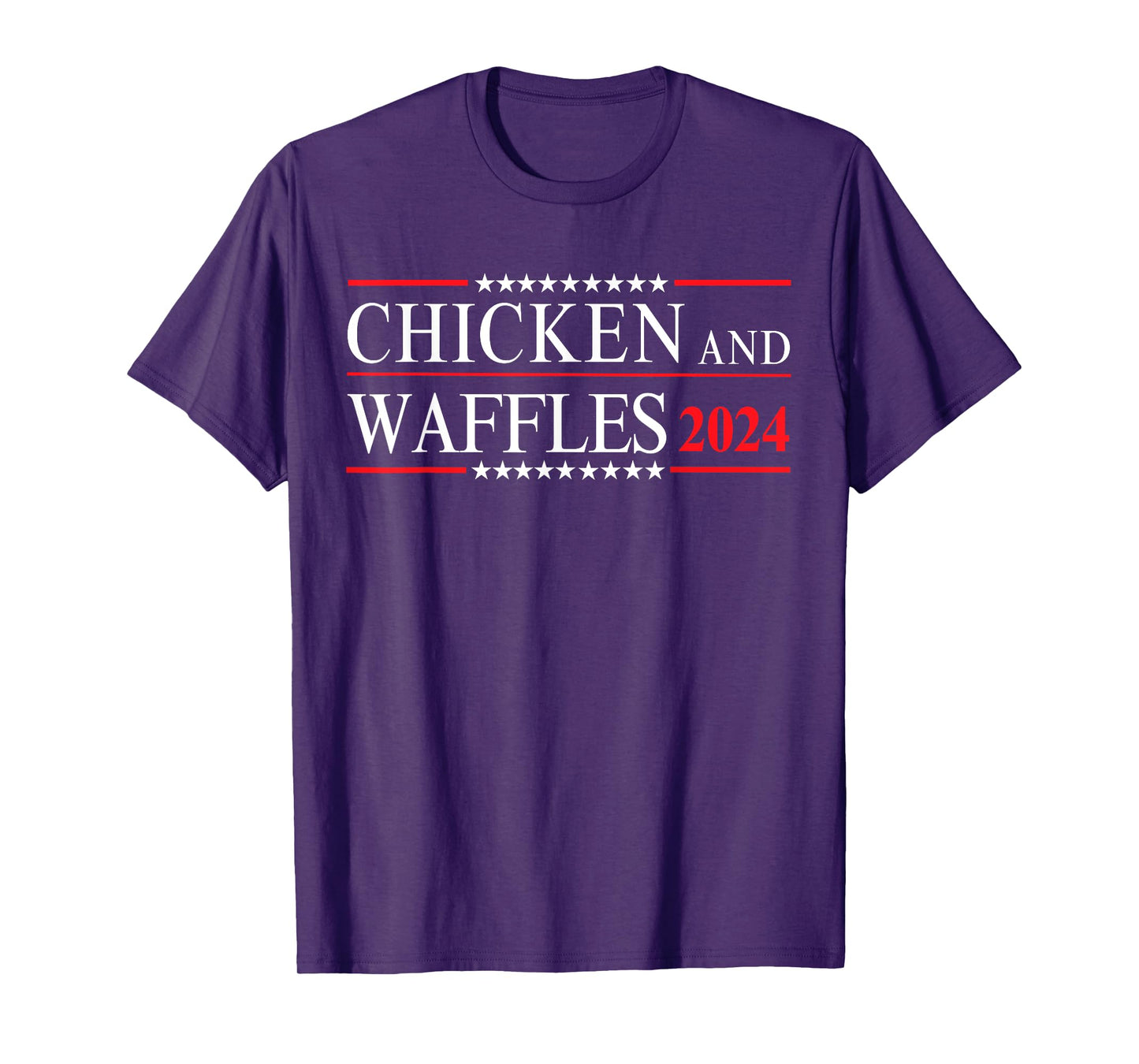 Chicken and Waffles 2024 Food Junkie Political Election T-Shirt