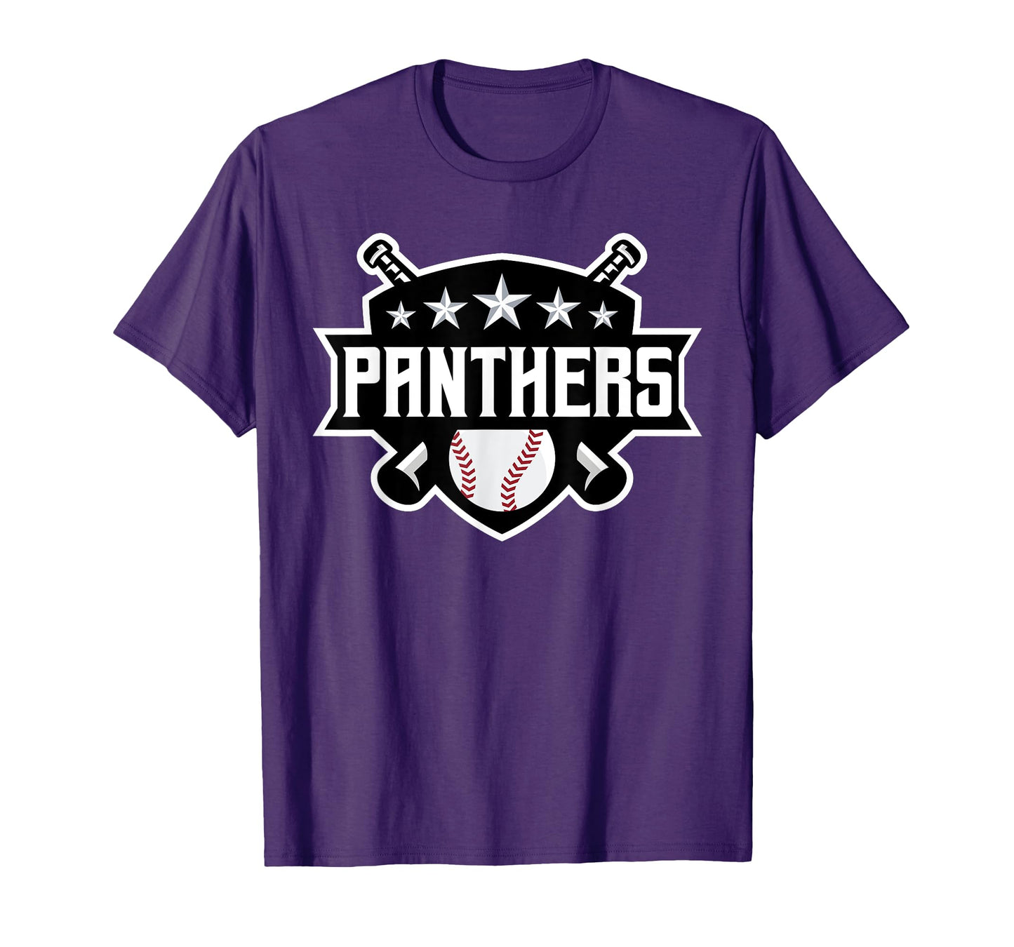 Panthers Baseball Sports Game Day Spirit Print Stars Mom Dad T-Shirt