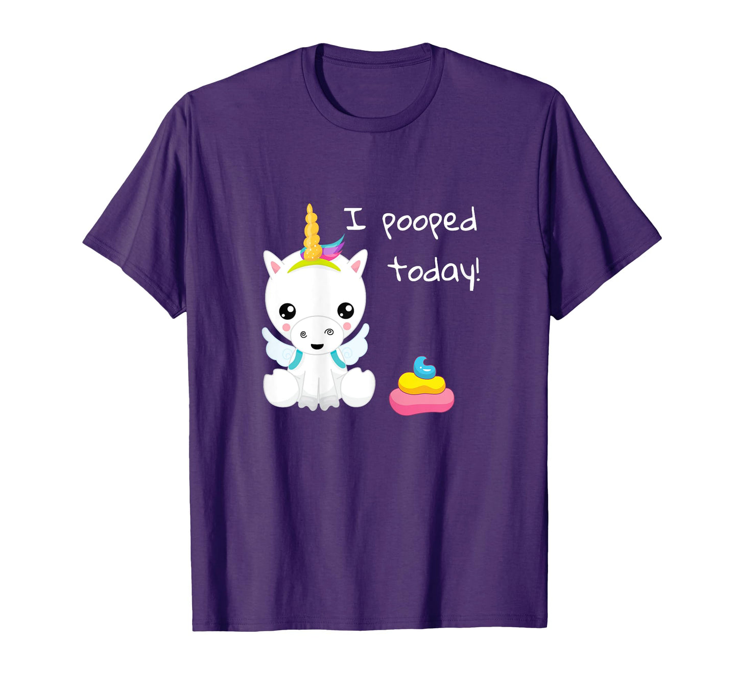 I pooped today cute white unicorn T-shirt T-Shirt