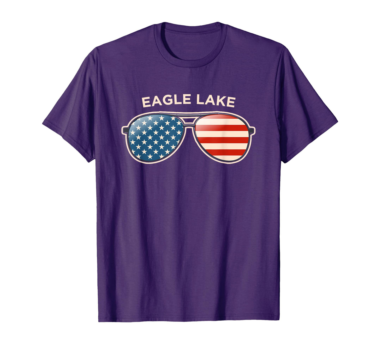 Eagle Lake, PA Vintage US Flag Sunglasses T-Shirt