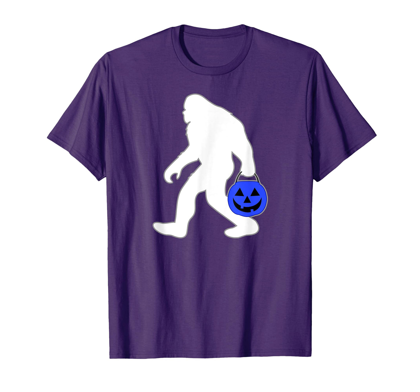 Halloween Autism Blue Pumpkin Bucket Trick or Treat Bigfoot T-Shirt