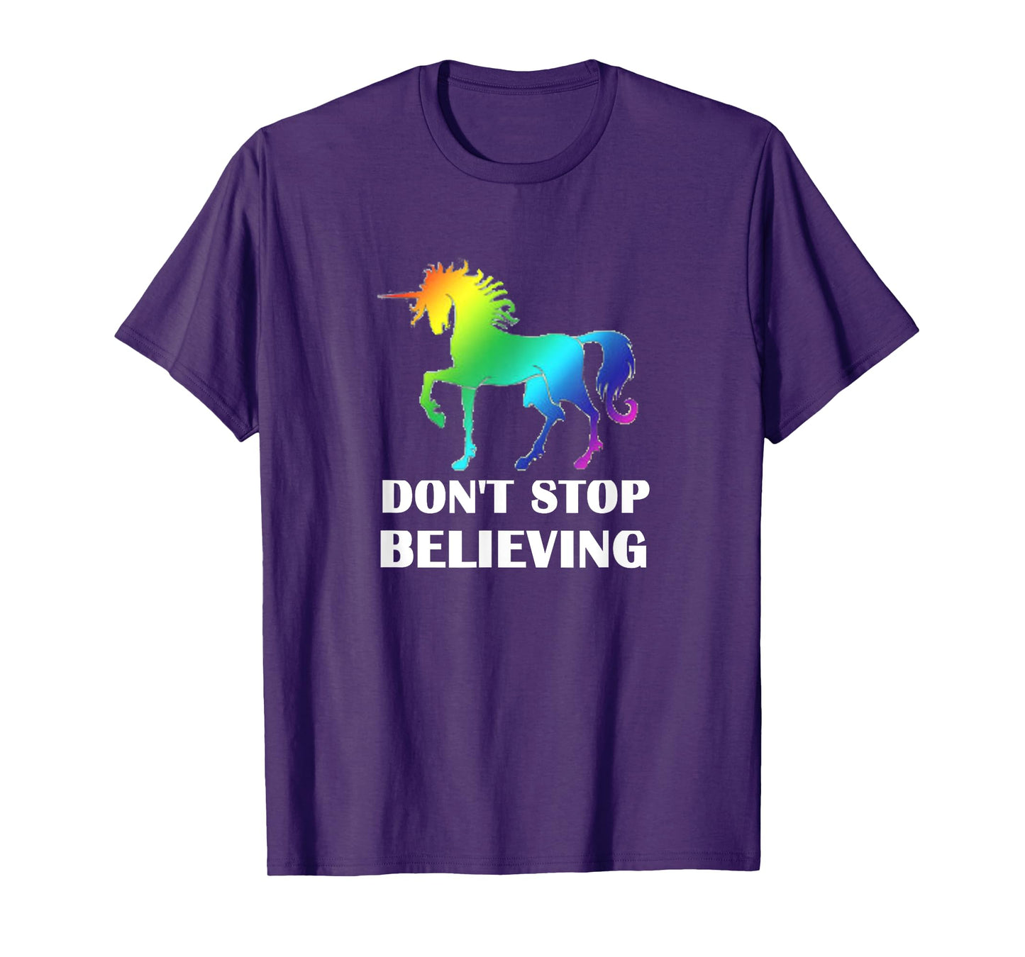 Rainbow Pride LGBTQ Unicorn Don't Stop Believing T-Shirt