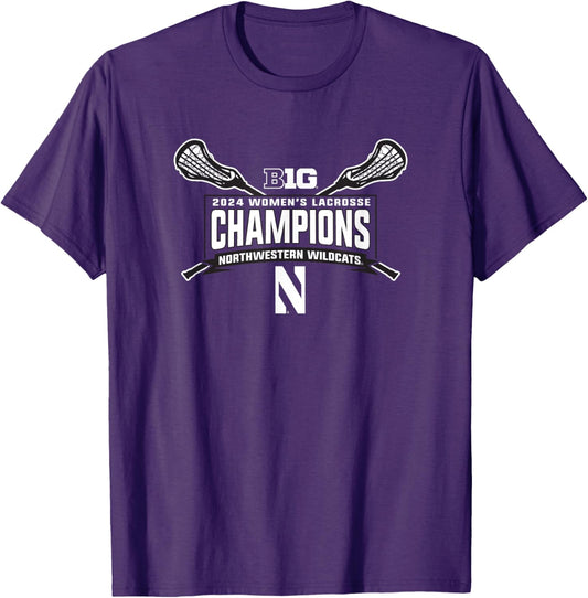 Northwestern Wildcats Big Ten Champs 2024 Women's Lacrosse T-Shirt