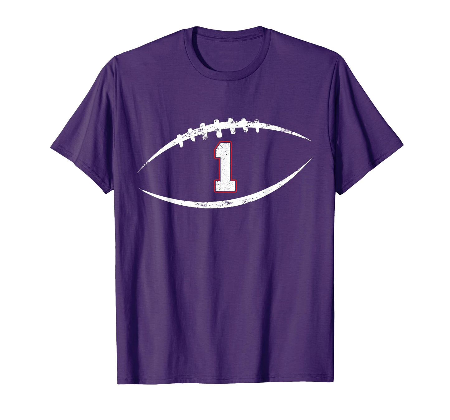 1 Number Vintage Football Player 1 Lucky Number Birthday T-Shirt