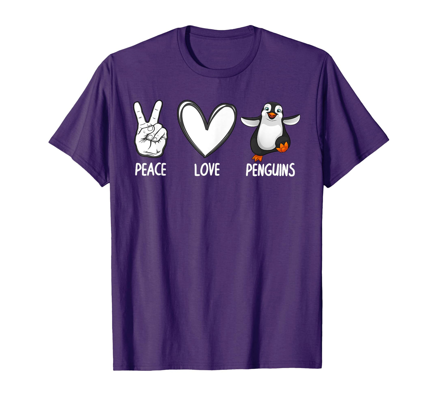 Cool Penguin Art For Men Women Peace Love Penguins Zookeeper T-Shirt