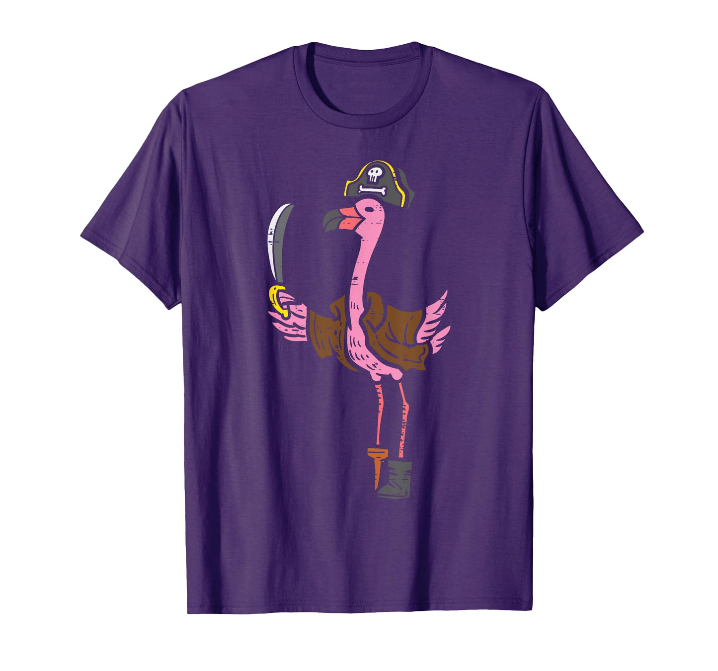 Flamingo Pirate Animal Bird Flamingoween Halloween Women T-Shirt