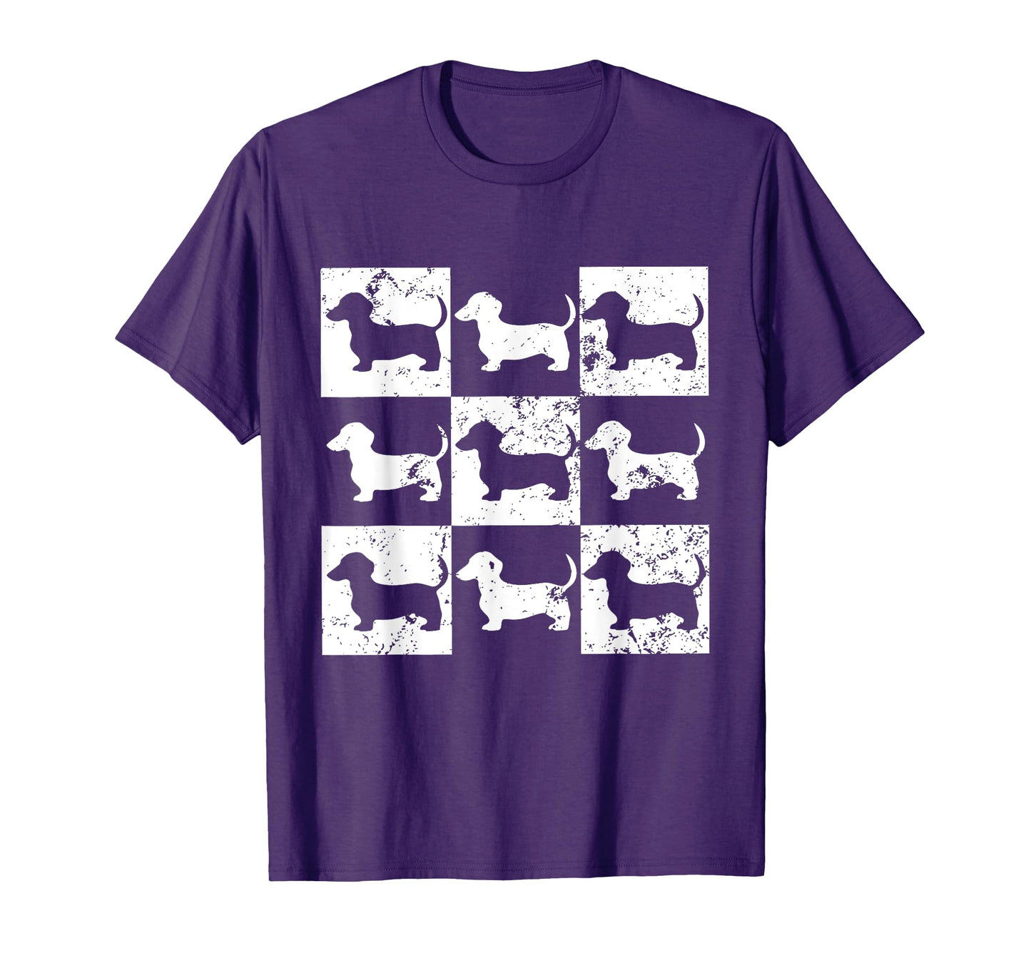 Dachshund Checkerboard Tee - Weiner Dog Lovers Dachshund T-Shirt