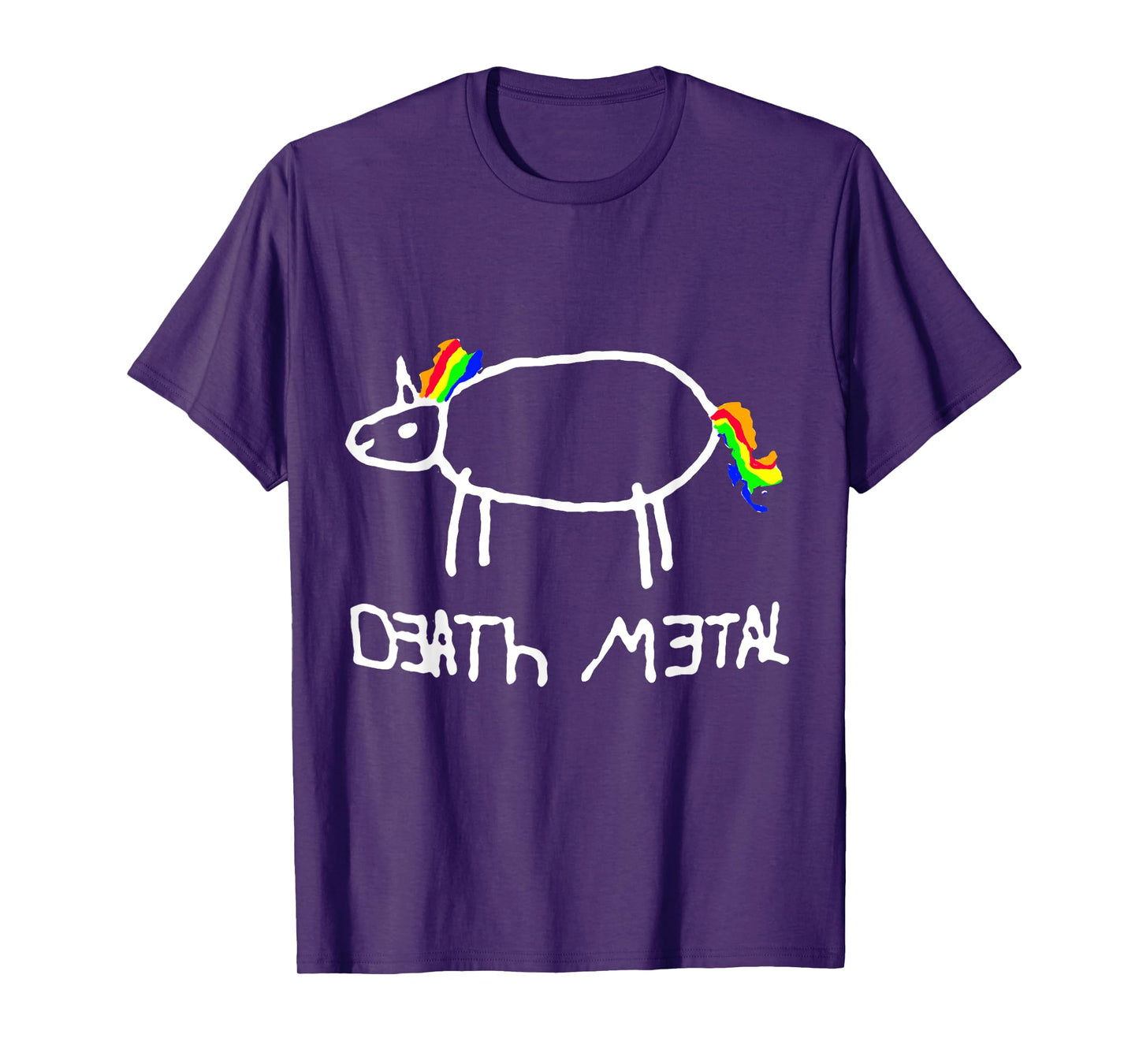 Unicorn Death Metal/ Heavy Metal Black Metal Fun Design T-Shirt
