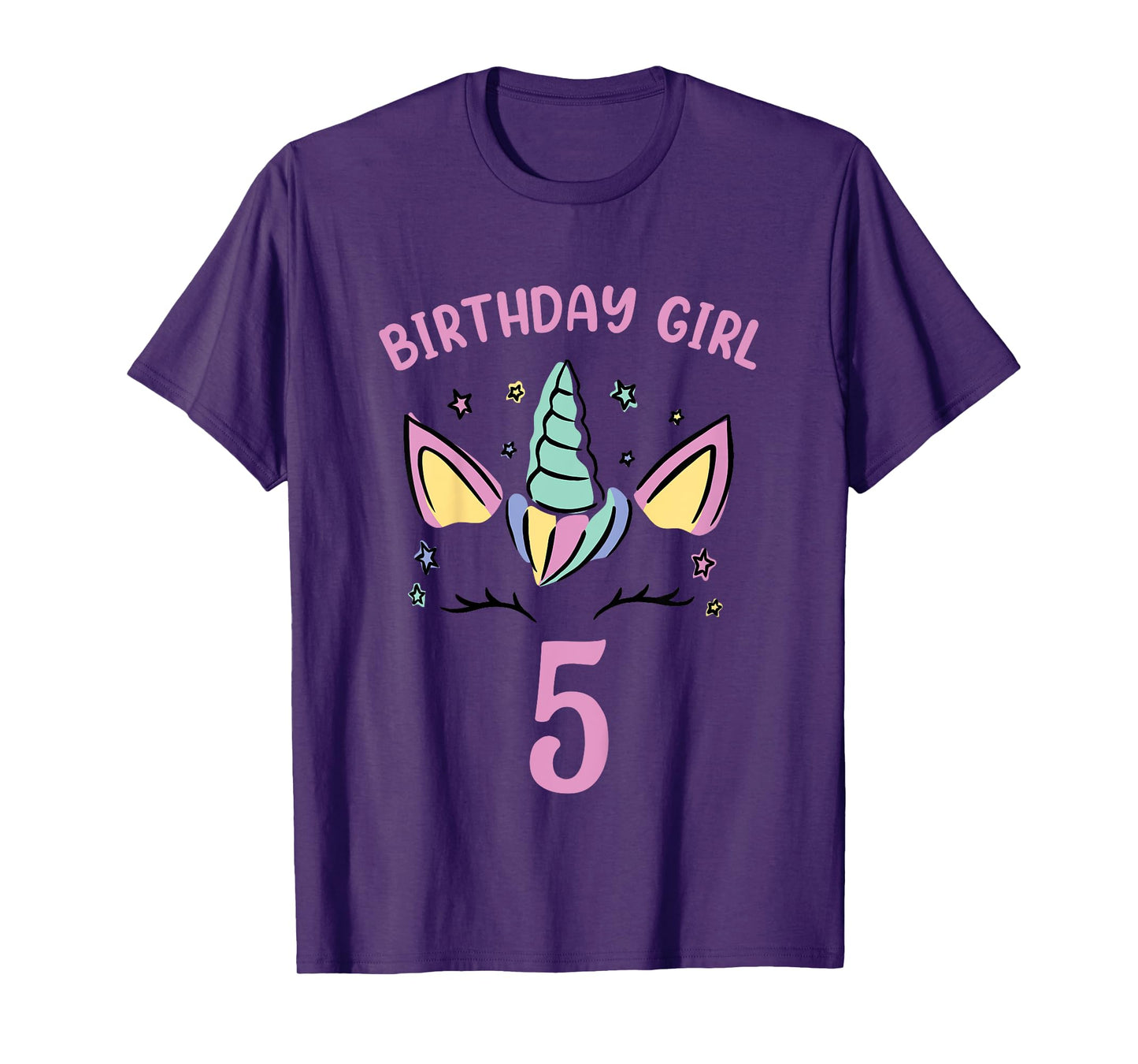 5th Birthday Unicorn Girls Birthday Girl 5 T-Shirt