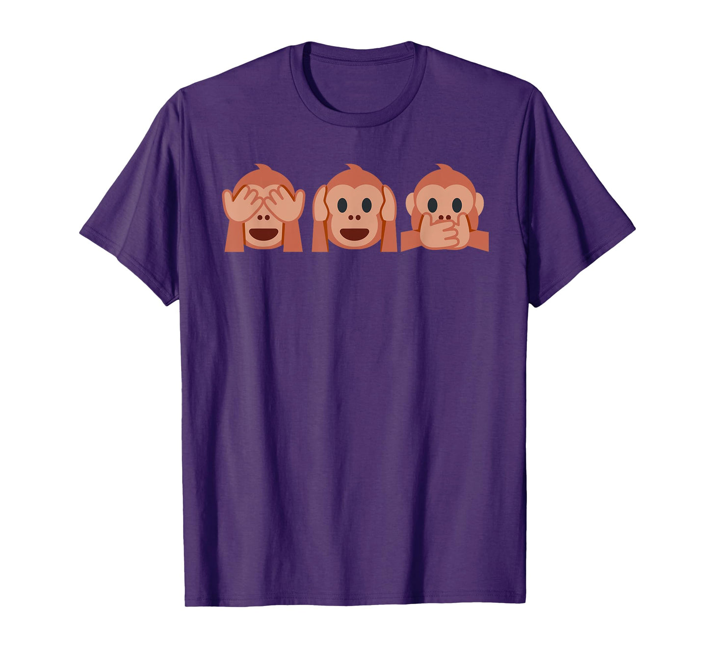 three monkeys Emoticon see hear speak no Evil Emoticon T-Shirt