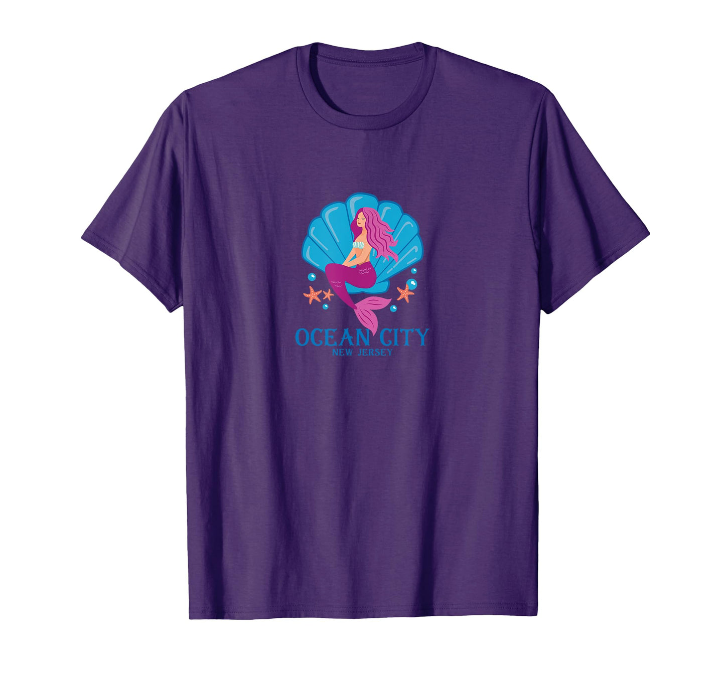 Ocean City New Jersey NJ T-Shirt Mermaid & Sea Shell Tee T-Shirt