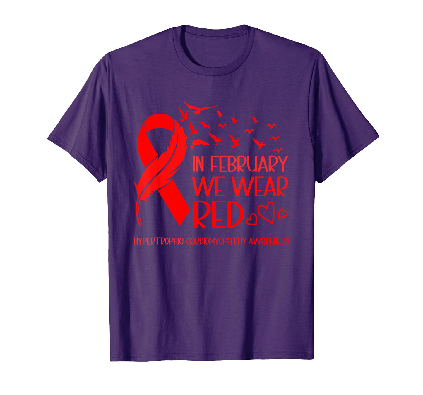 Ribbon Heart Hypertrophic Cardiomyopathy Awareness HCM T-Shirt