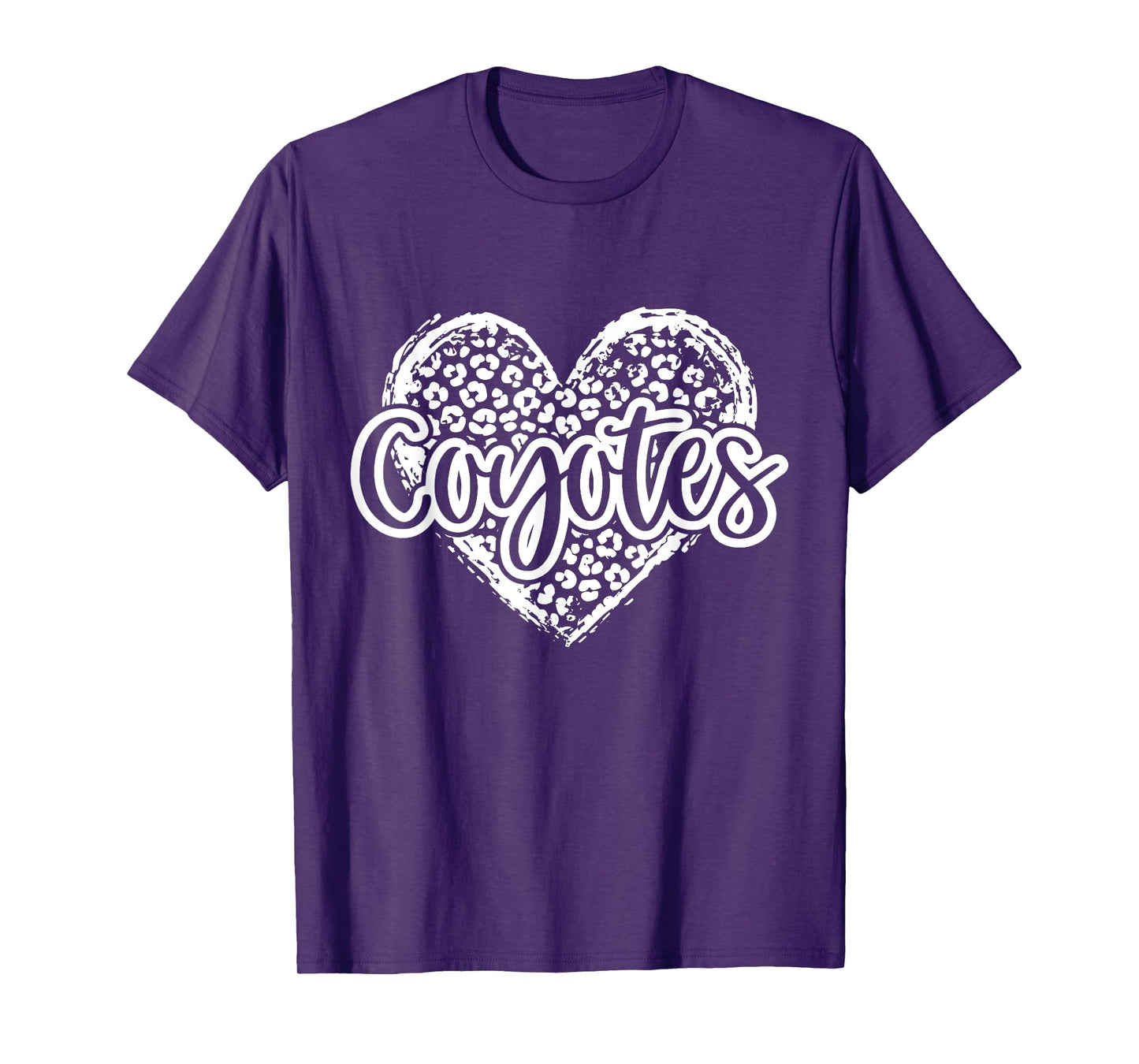 Leopard Cheetah Heart COYOTES School Spirit Top T-Shirt