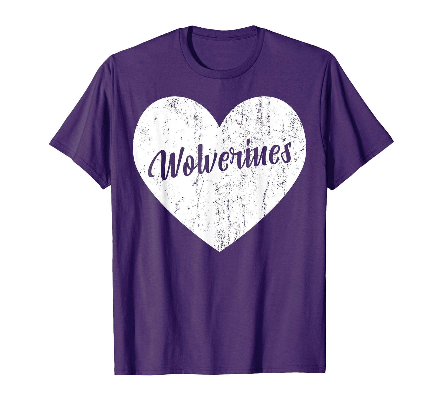 Wolverines School Sports Fan Team Spirit Mascot Heart Gift T-Shirt