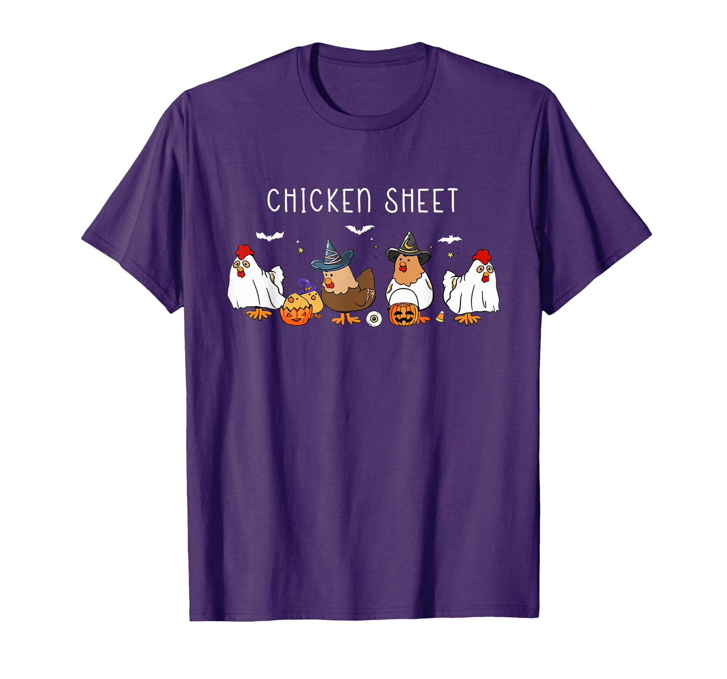 Funny Chickens Boo Ghost Farm Animal Halloween Chicken Sheet T-Shirt