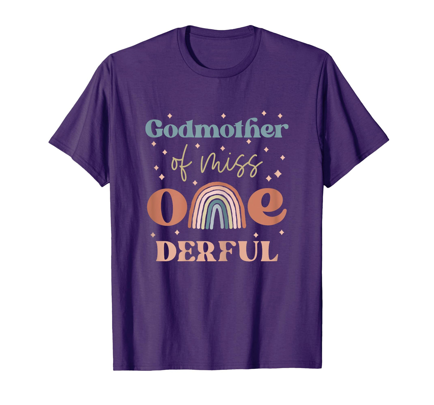 Godmother of Miss Onederful Boho Rainbow First Birthday T-Shirt