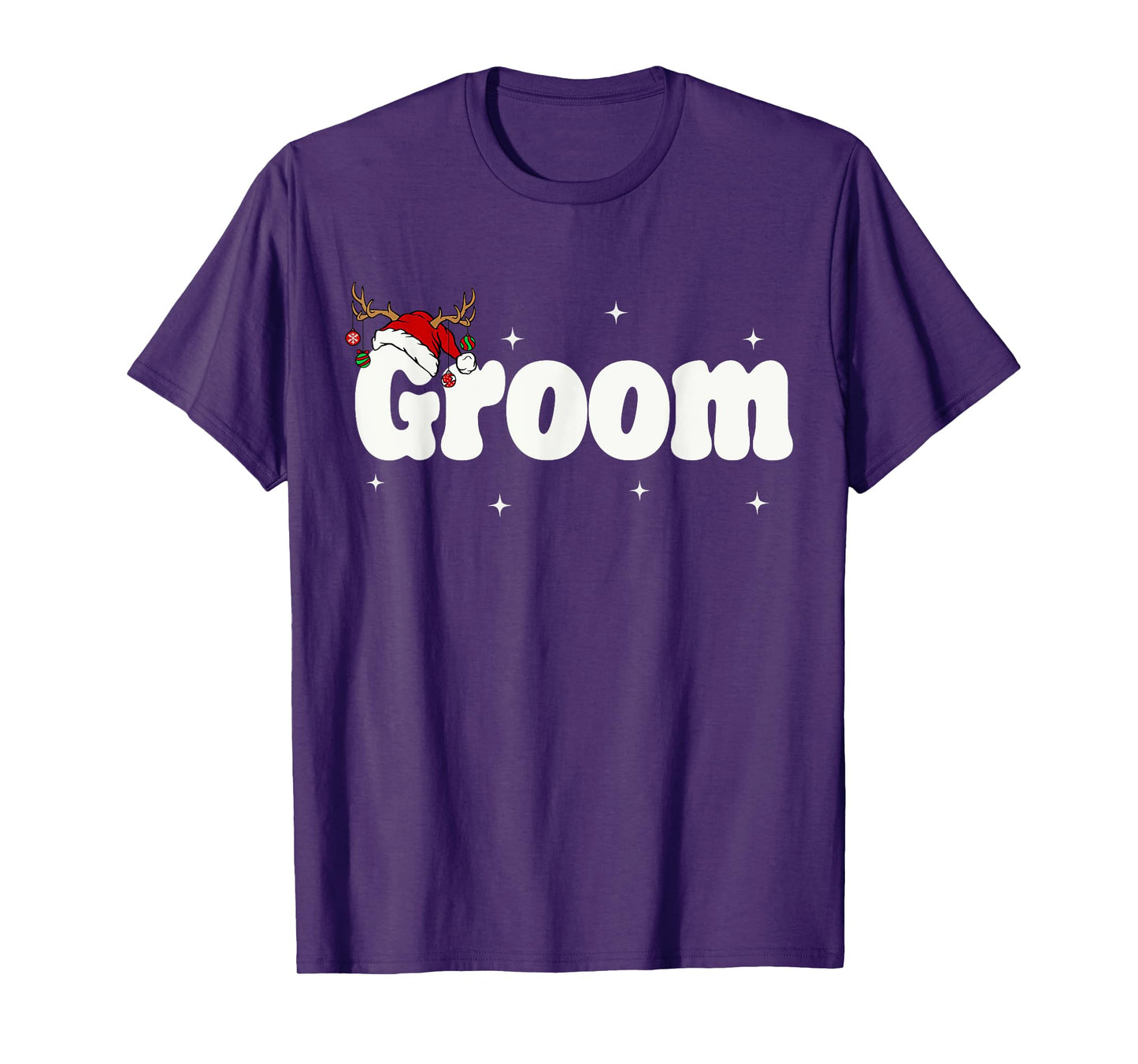 Groom Bride Santa Couples Christmas Outfits Xmas Pajamas T-Shirt