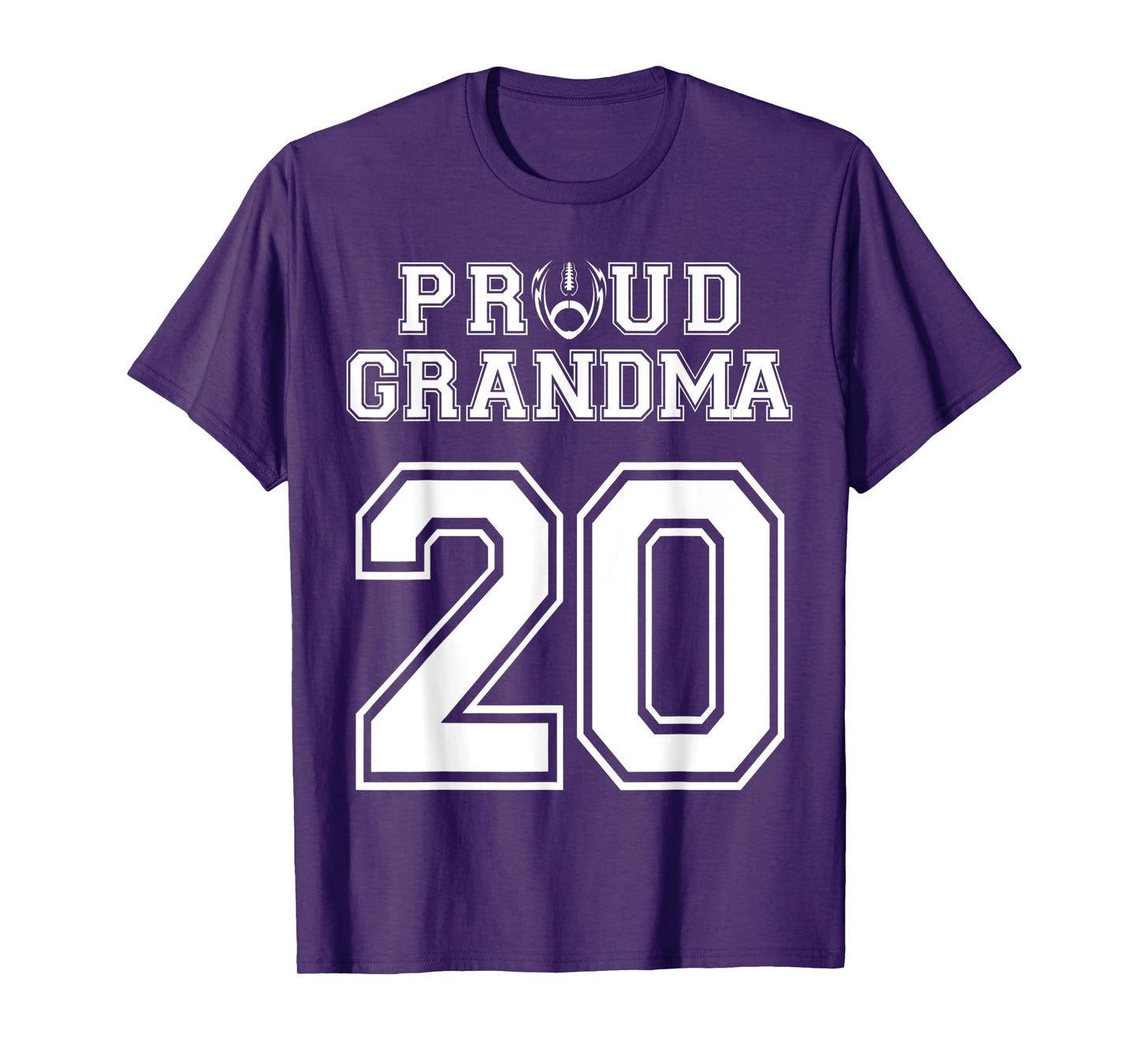 Custom Proud Football Grandma Number 20 Personalized Women T-Shirt