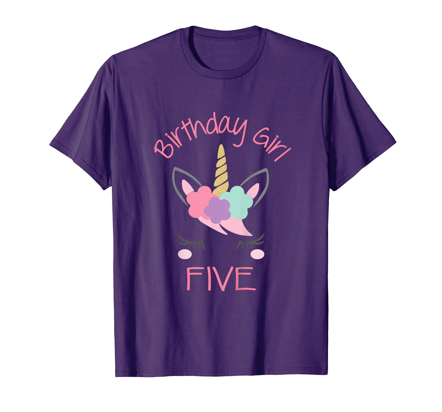 5th Birthday Unicorn Outfit, 5th Birthday Girl Shirt T-Shirt