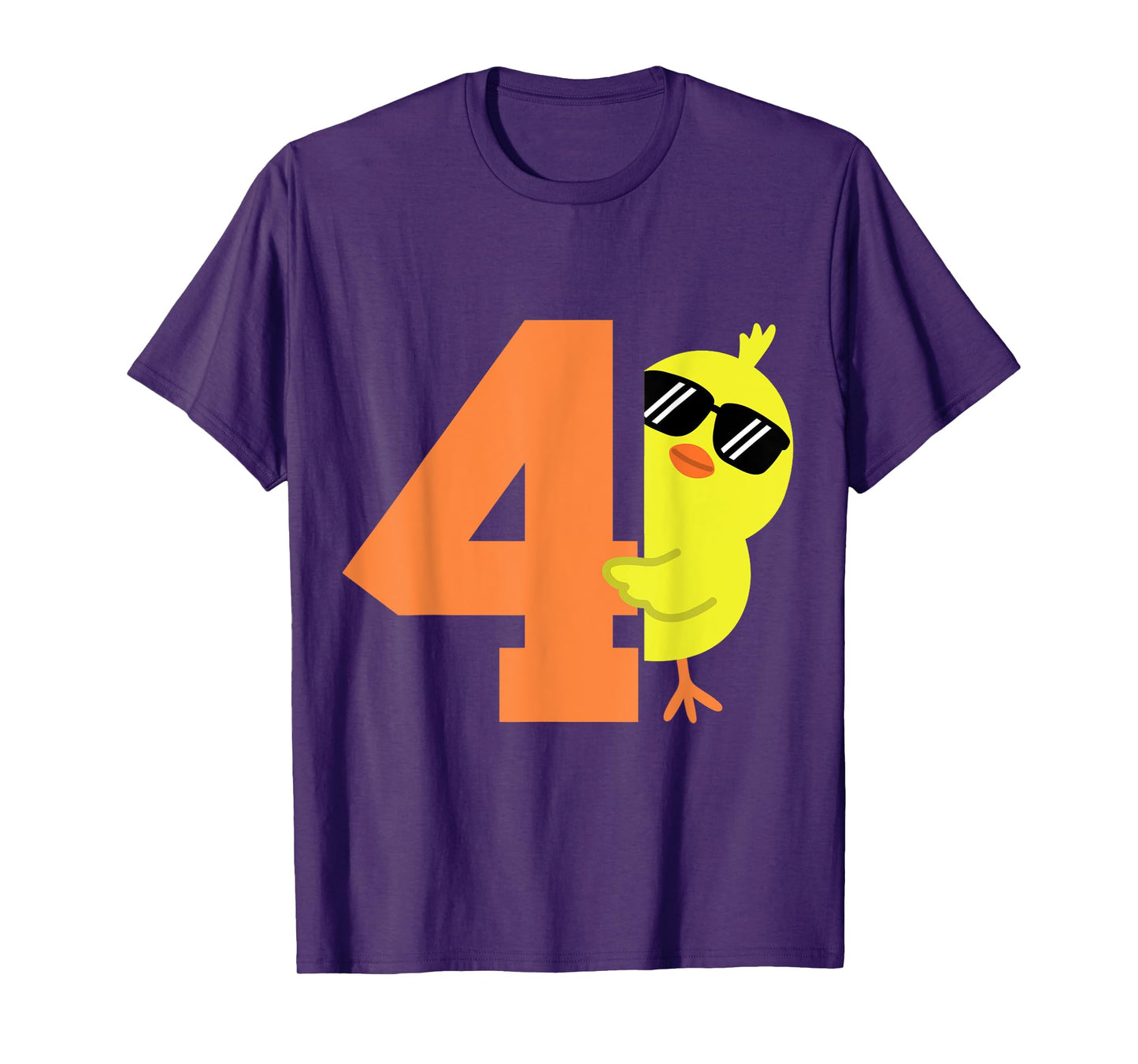 Kids 4th Birthday Chicken Themed Cute 4 Year Old Boys Chick T-Shirt