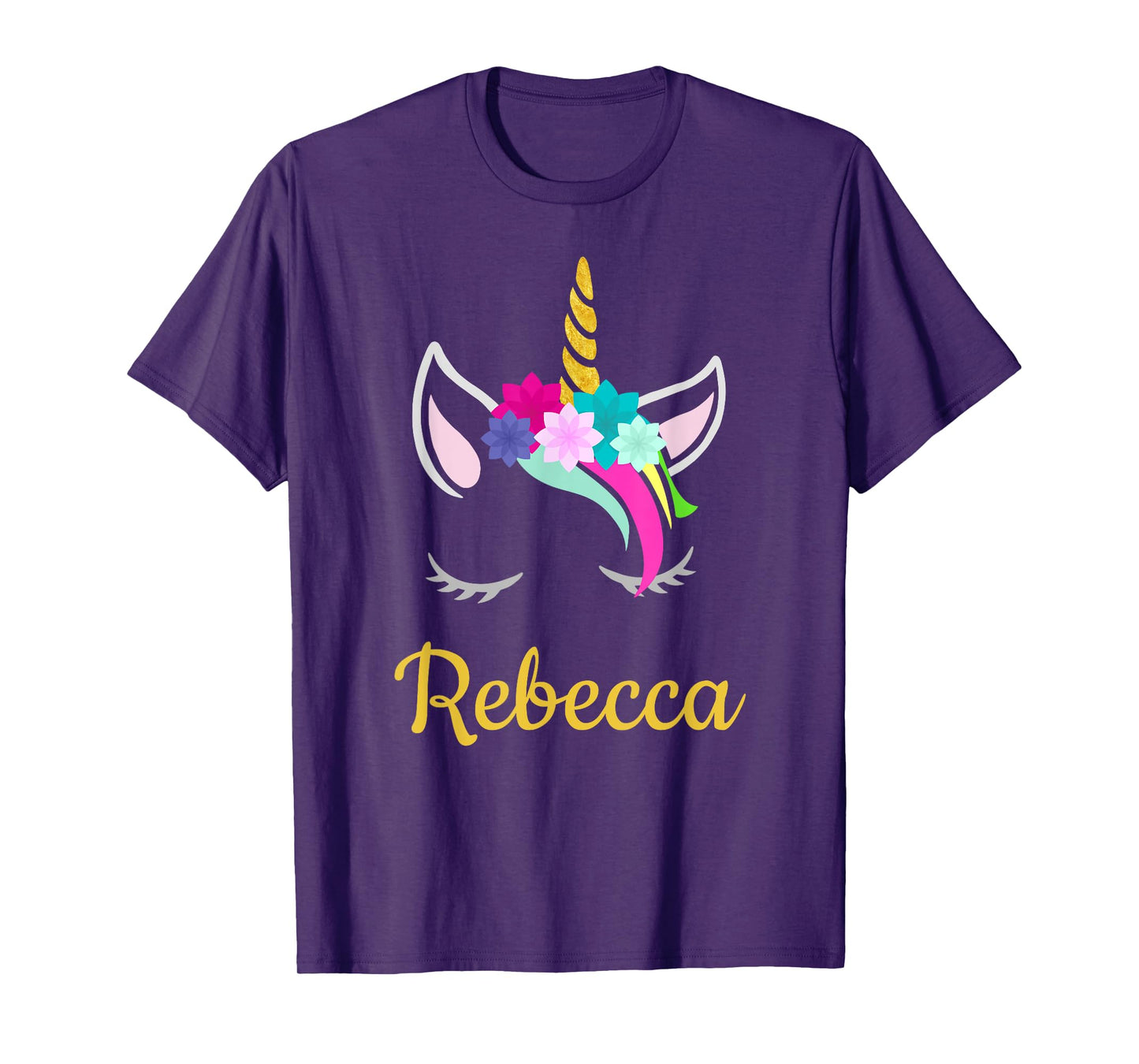 Rebecca Dark Unicorn Name T-Shirt