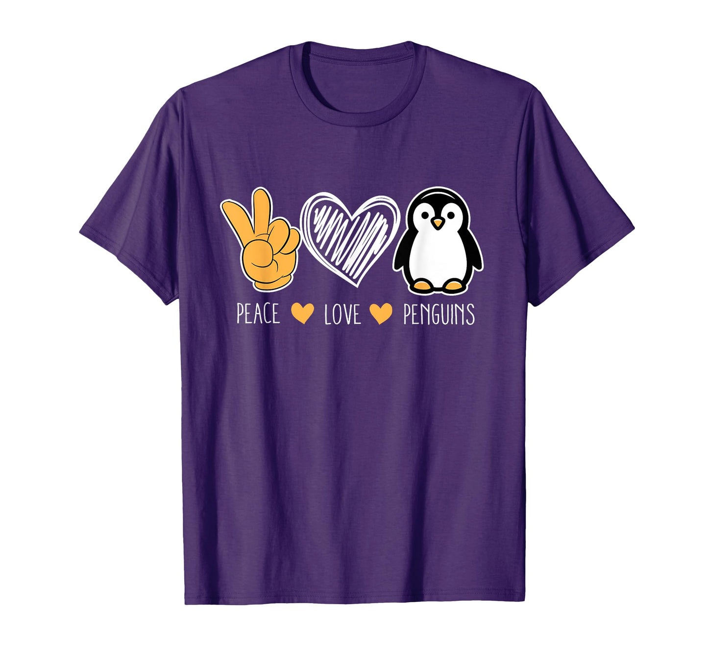 Penguin Cartoon Lovers Animals Outfit Peace Love Penguins T-Shirt