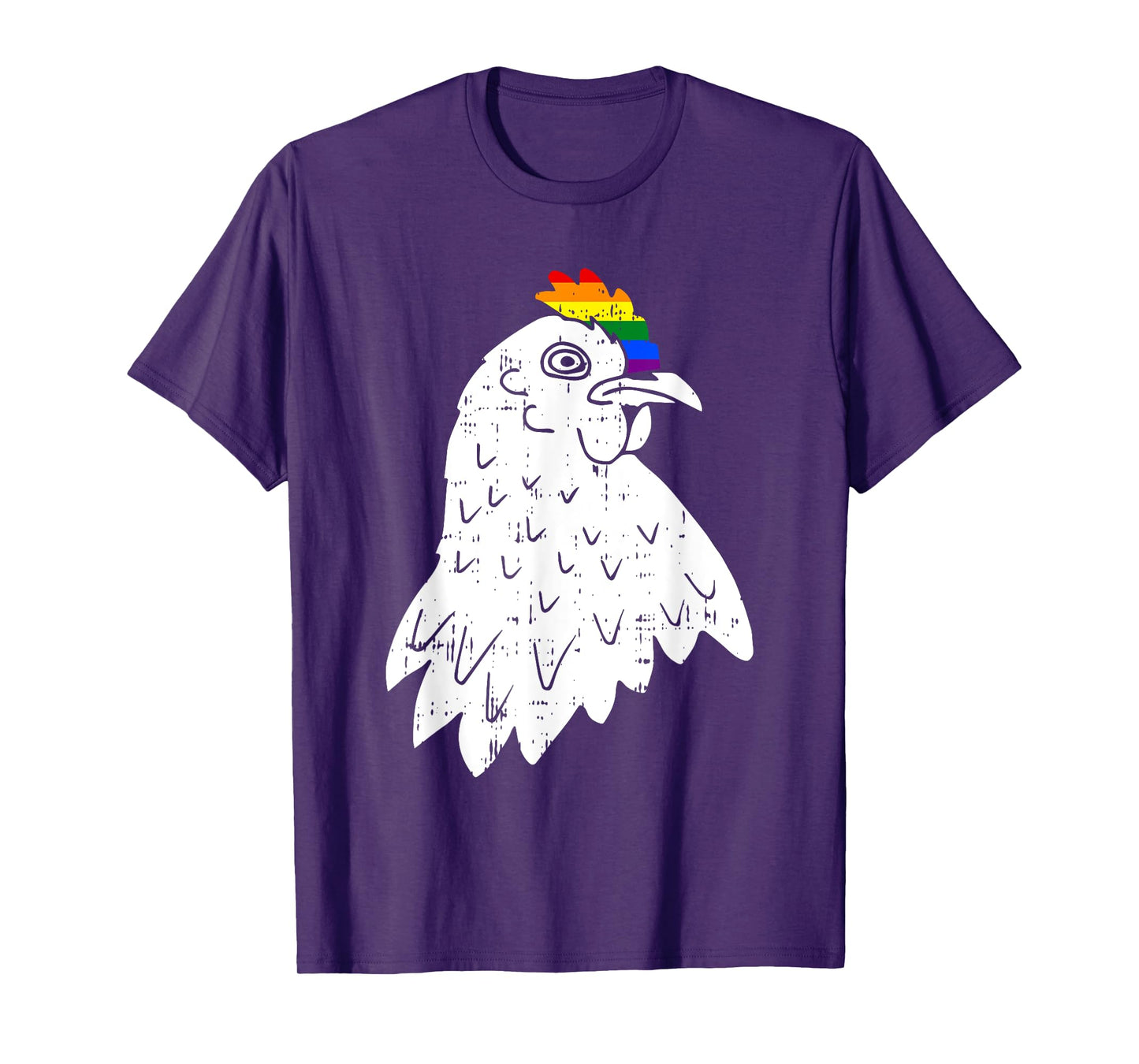 Rainbow Chicken Gay Pride LGBT-Q Ally Funny Hen Animal T-Shirt