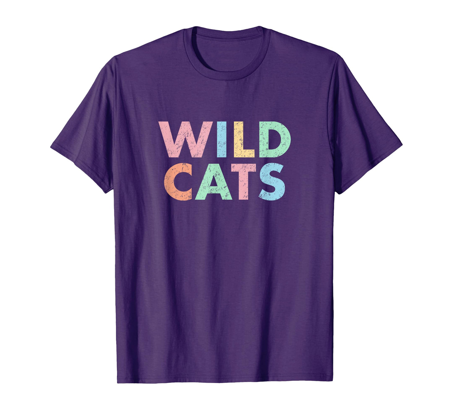 Wildcats Colorful School Sports Spirit Mascot Retro Wild Cat T-Shirt