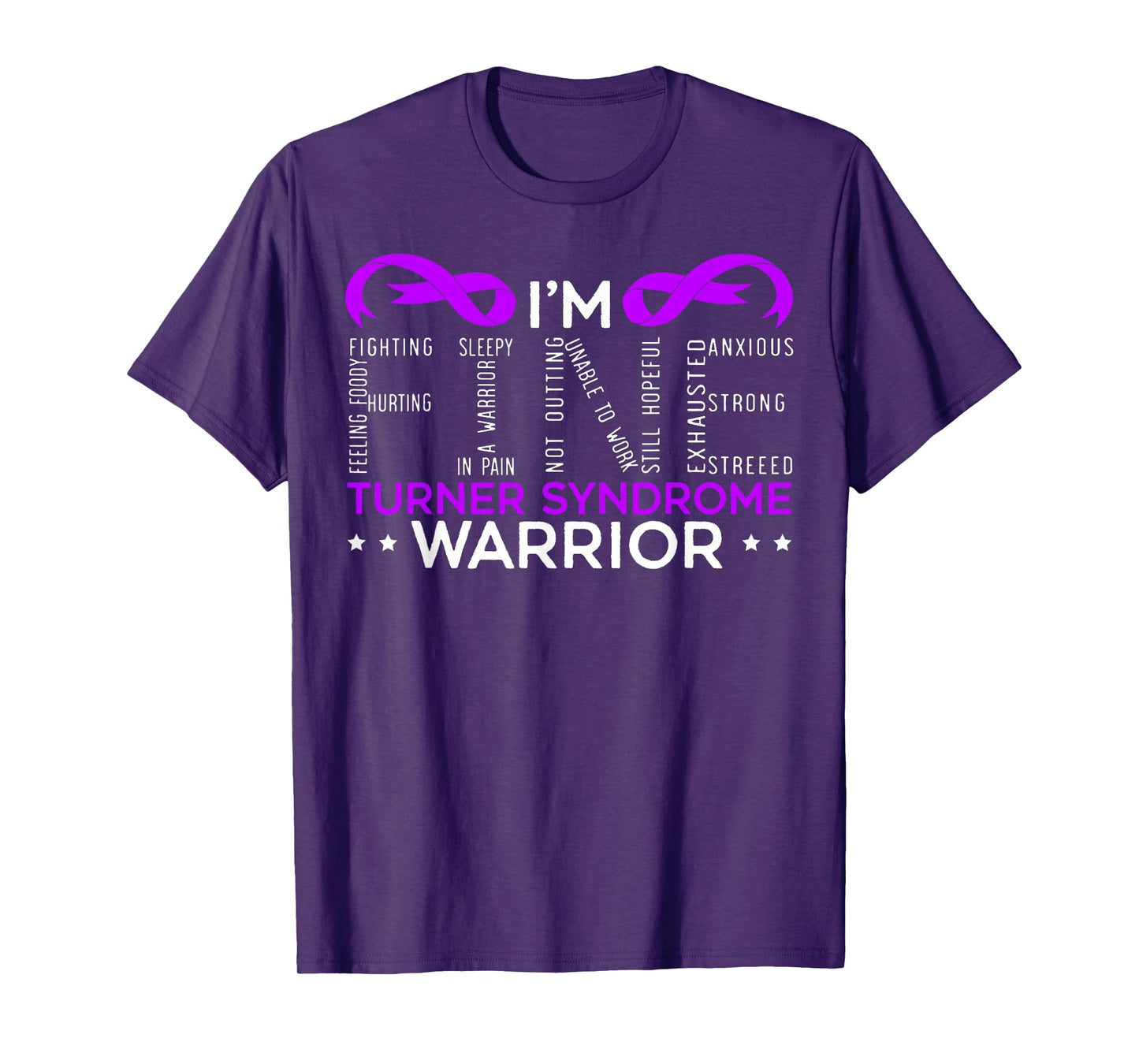 Turner Syndrome Awareness SteMi Apparel Unisex-Adults Black Cotton 65% Polyester 35% Classic Fit Collarless Crew Neck Short Sleeve Turner Syndrome Warrior Turner Syndrome Awareness T-Shirt Small