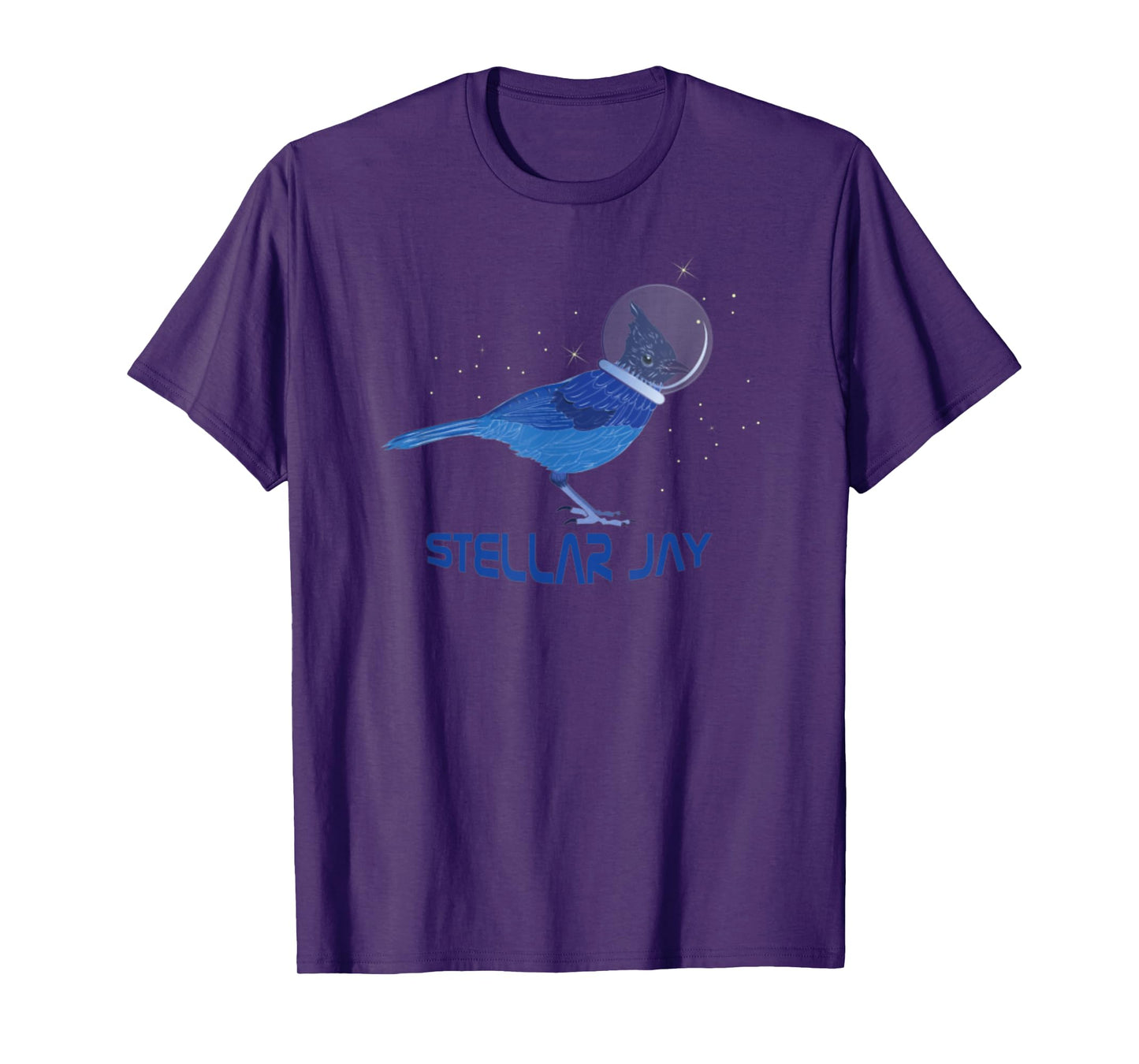 Stellar Jay Space Bird Funny Clever Bird Watcher Twitcher T-Shirt