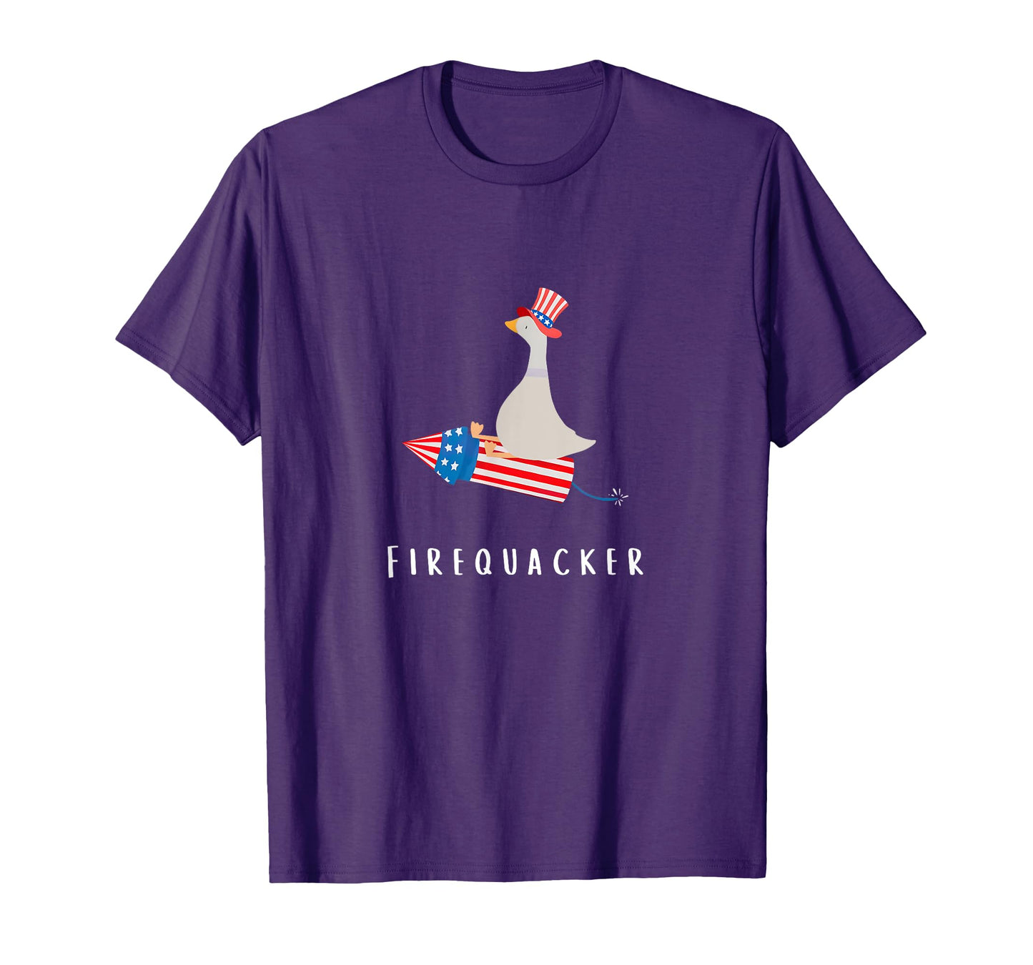 Funny Goose Fourth Of July Firequacker Independence Day T-Shirt