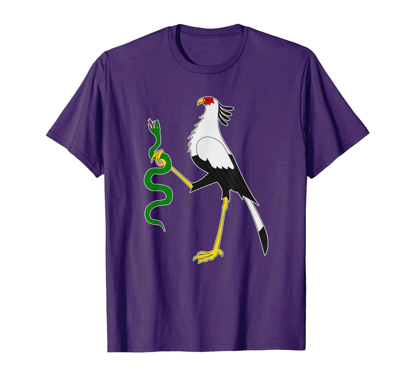 Secretary Bird Holding A Snake TShirt Gift Graphic Tee T-Shirt