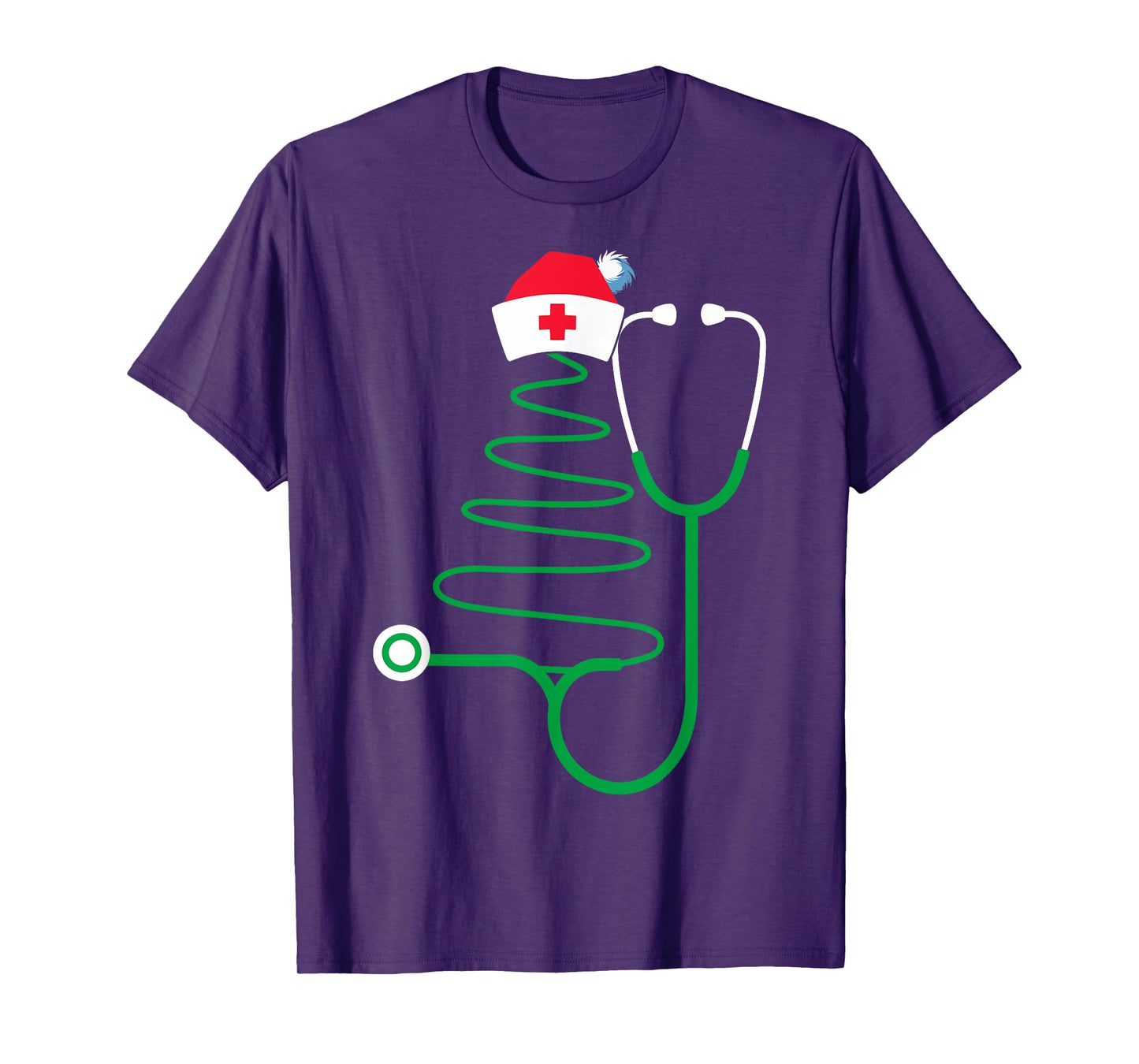 Stethoscope Christmas Tree Nurse Christmas Scrub T-Shirt