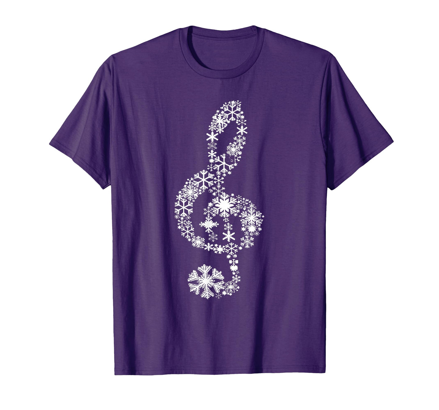 Winter Melody Snowflakes Treble Clef Music Notes Men Women T-Shirt