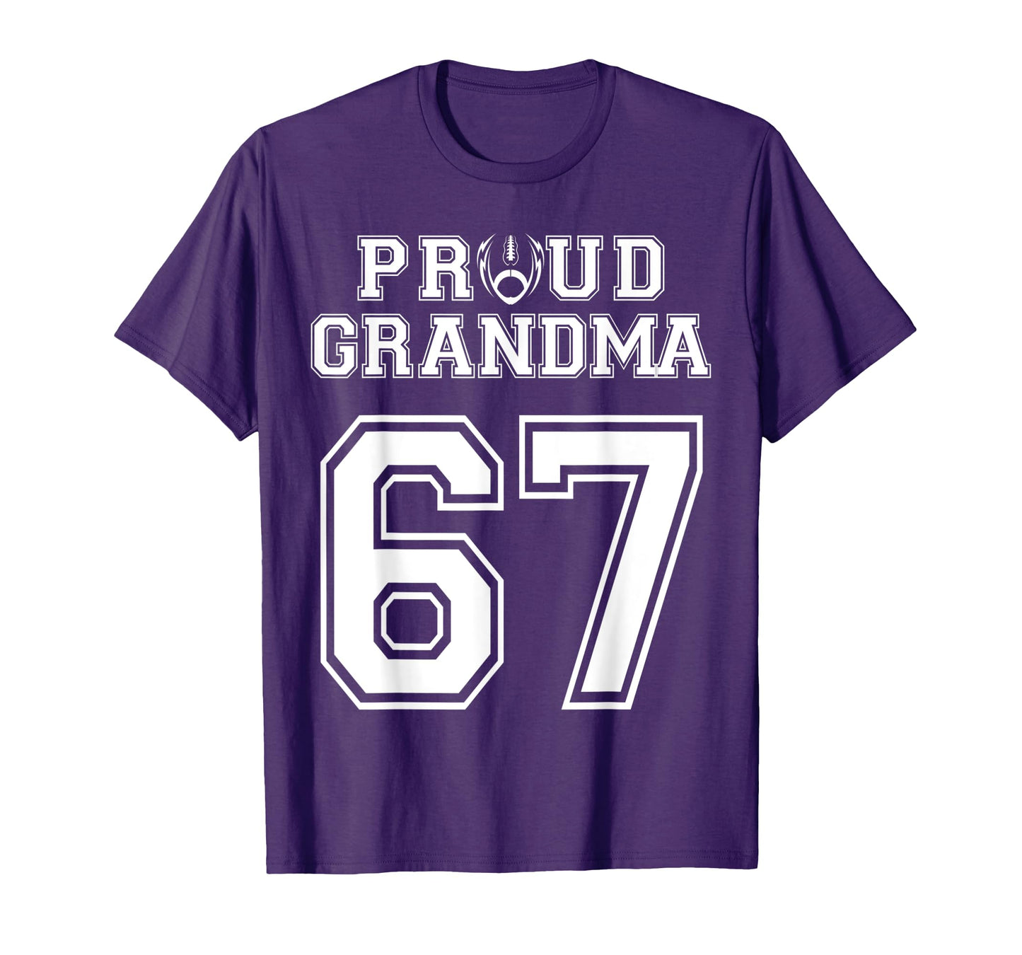 Custom Proud Football Grandma Number 67 Personalized Women T-Shirt