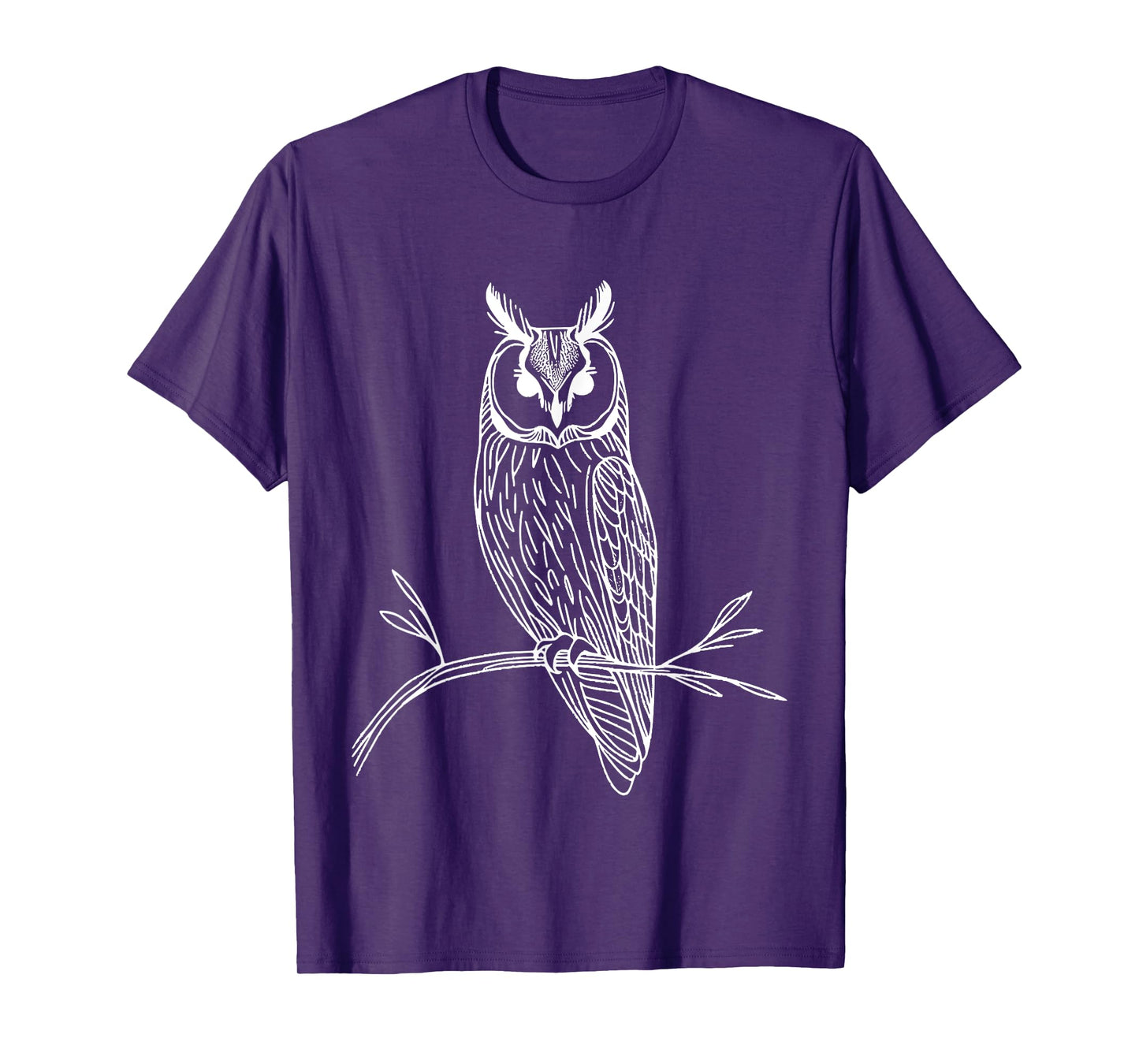 Line Art Bird & Ornithologist Long-Eared Owl T-Shirt
