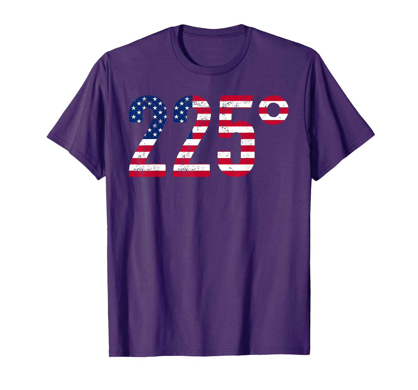 225 Degrees BBQ Smoking Meat Barbecue American Flag USA T-Shirt