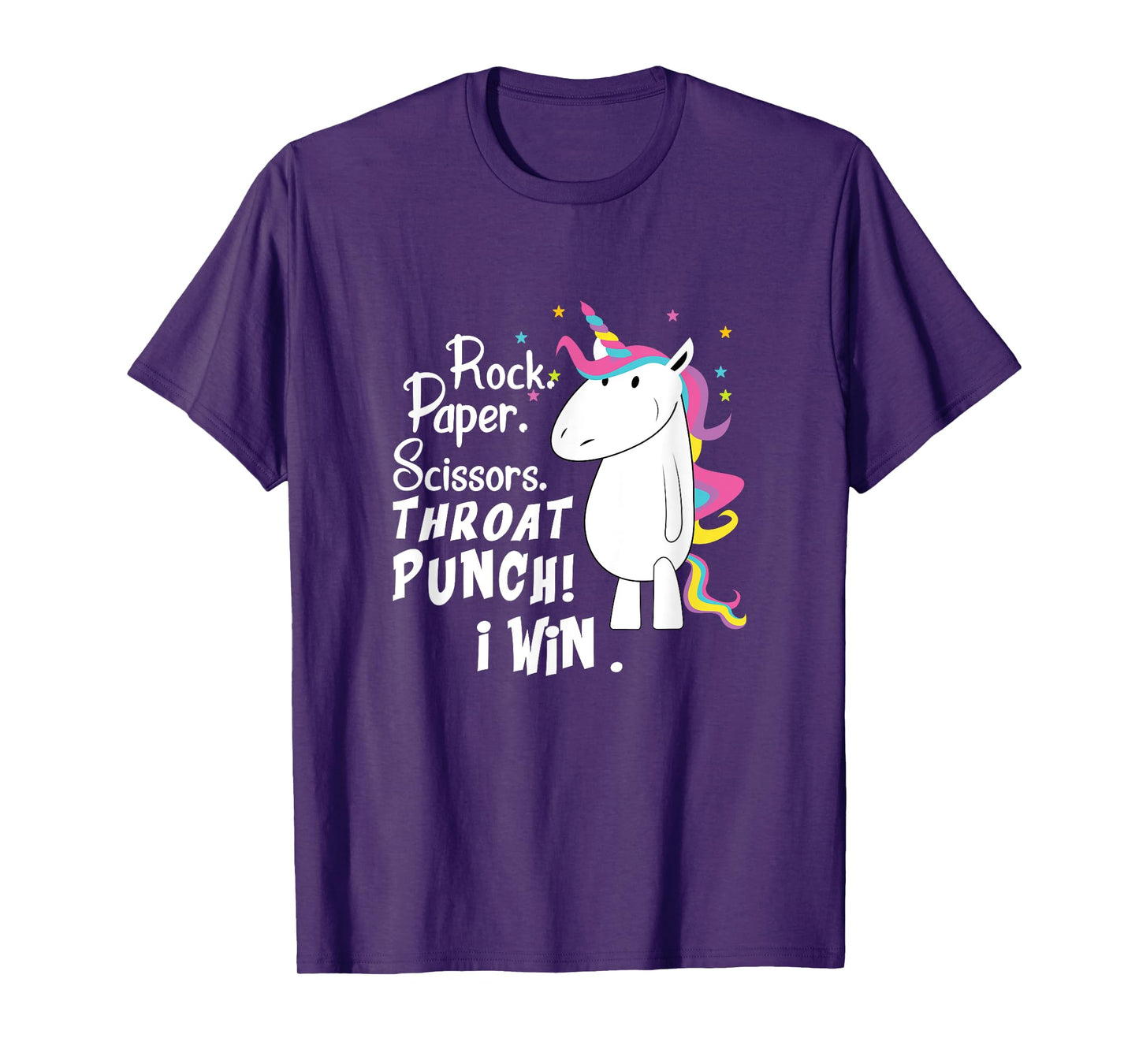 Rock Paper Scissors Throat Punch I Win Unicorn Outfit T-Shirt