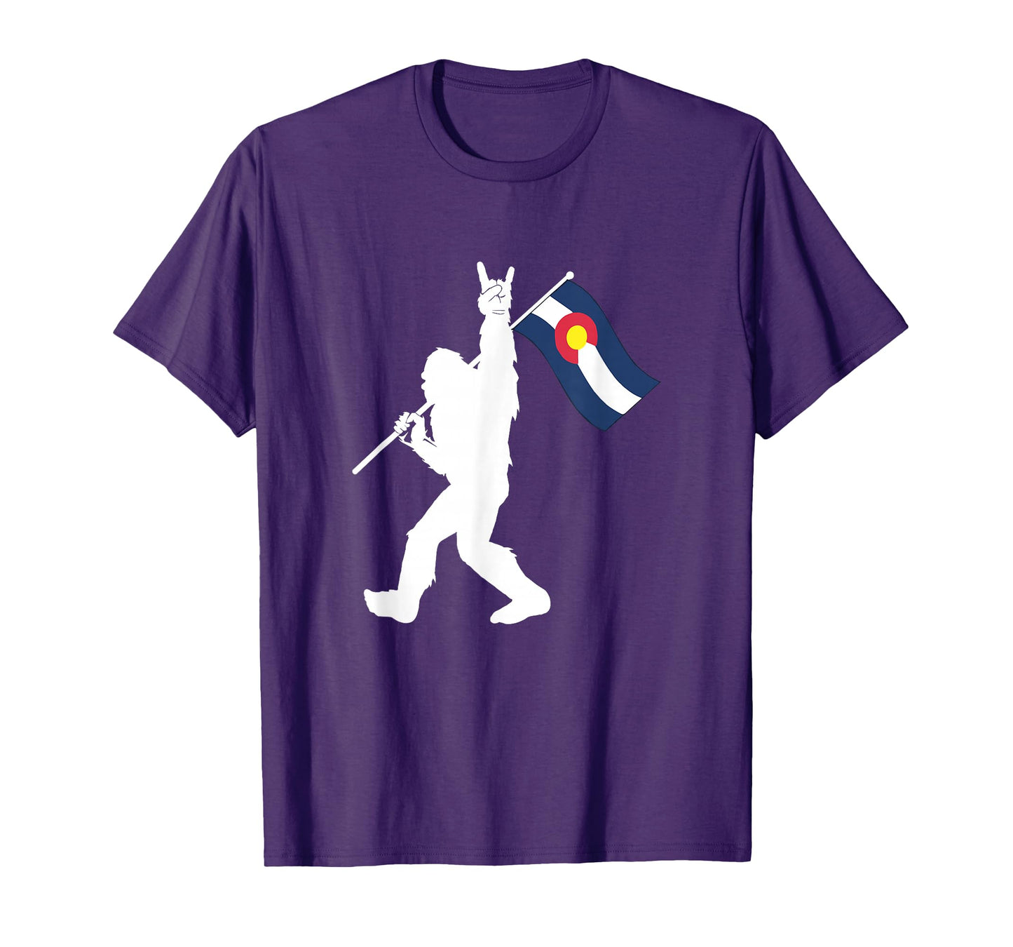 Colorado Bigfoot Rock and Roll Gift for Squatch Believers T-Shirt