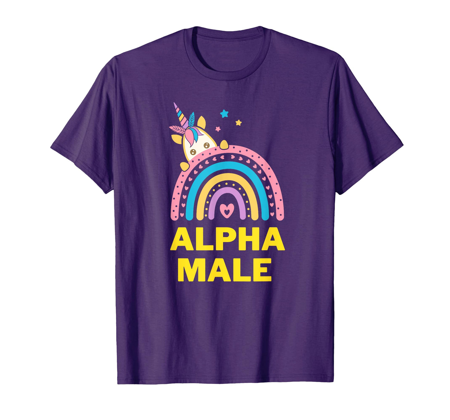 Ironic Alpha Male Unicorn Rainbow, Funny Unisex Graphic Tee T-Shirt
