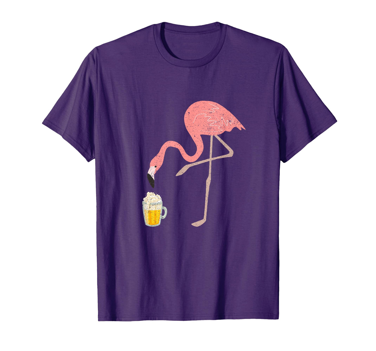 Flamingo Drinking Beer Drinking Party Vintage Beer Drinker T-Shirt