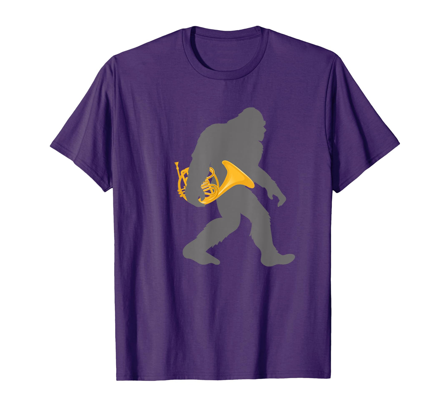 Funny Horn Player Bigfoot musician with French Horn T-Shirt