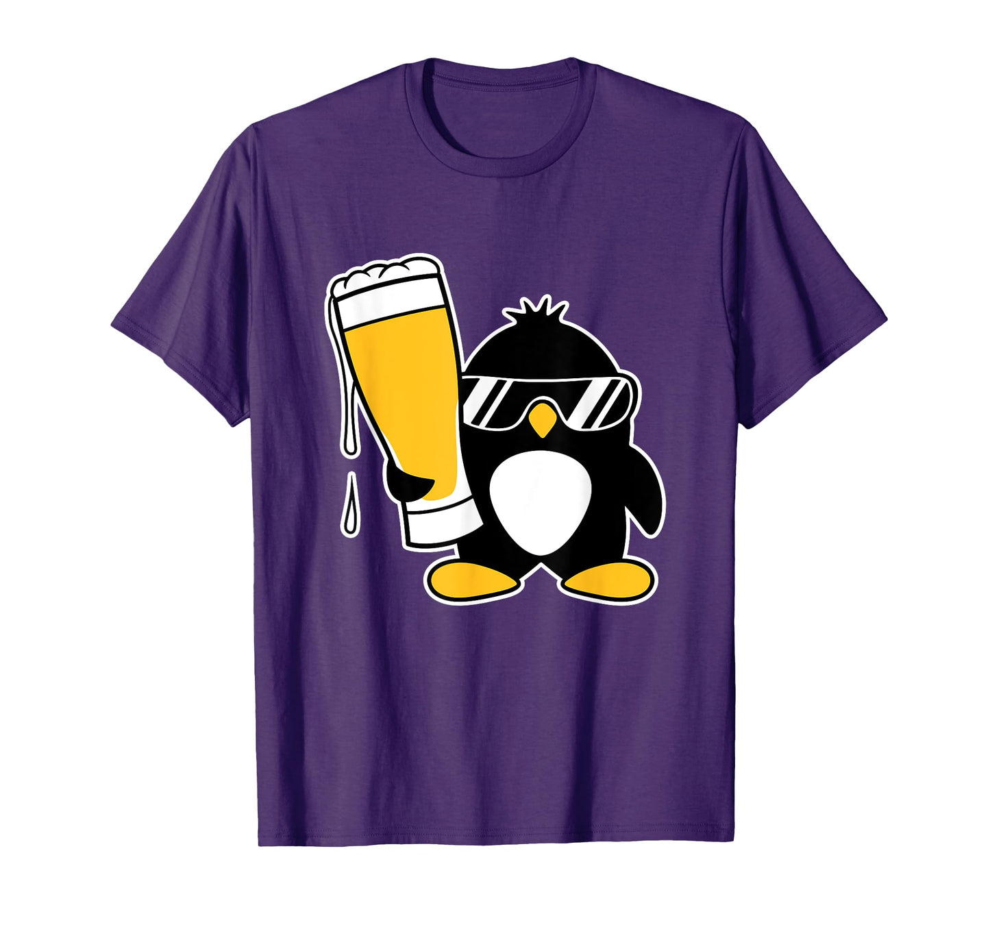 Funny Penguin With Cool Sunglasses Holding A Beer Alcohol T-Shirt