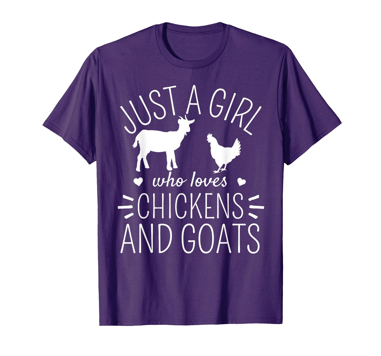 Just A Girl Who Loves Chickens And Goats Farmer Girls T-Shirt