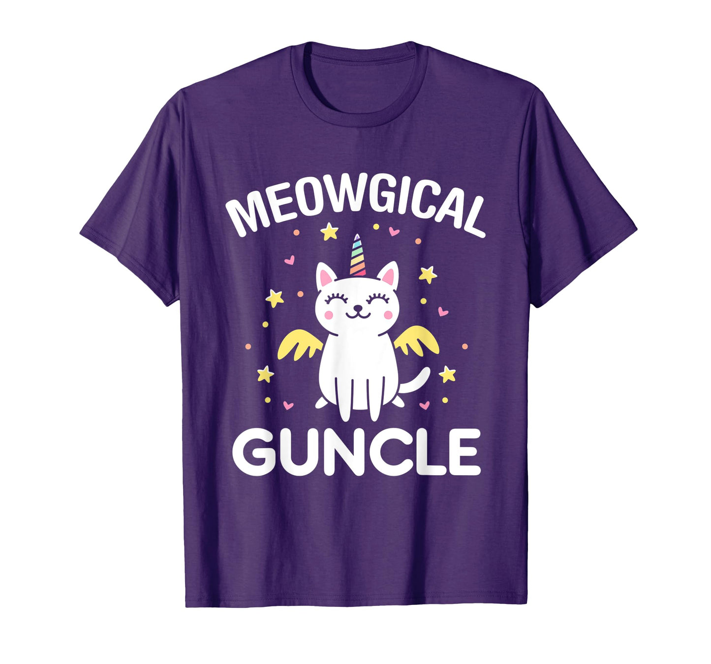 Meowgical Guncle Magical Kitty Cat Unicorn T-Shirt
