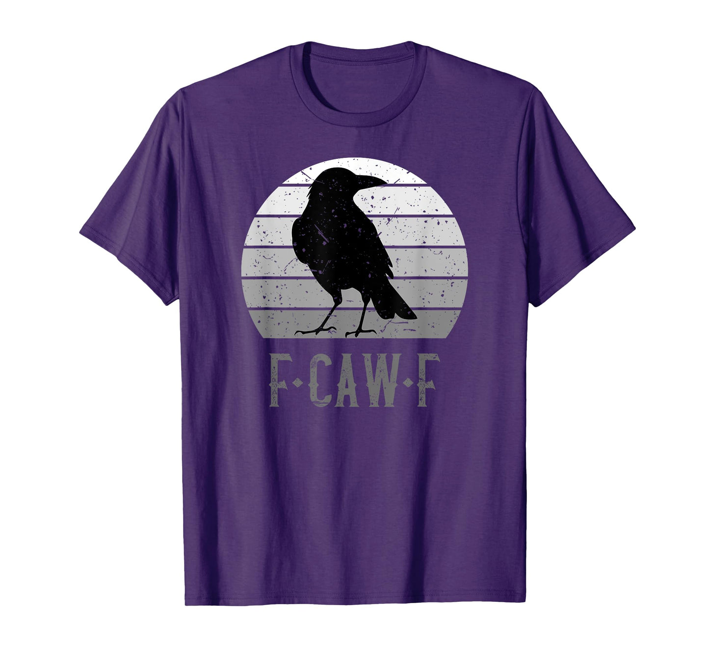 F-Caw-F Black Crow Black Bird Retro Moon Vintage F-Caw-F T-Shirt