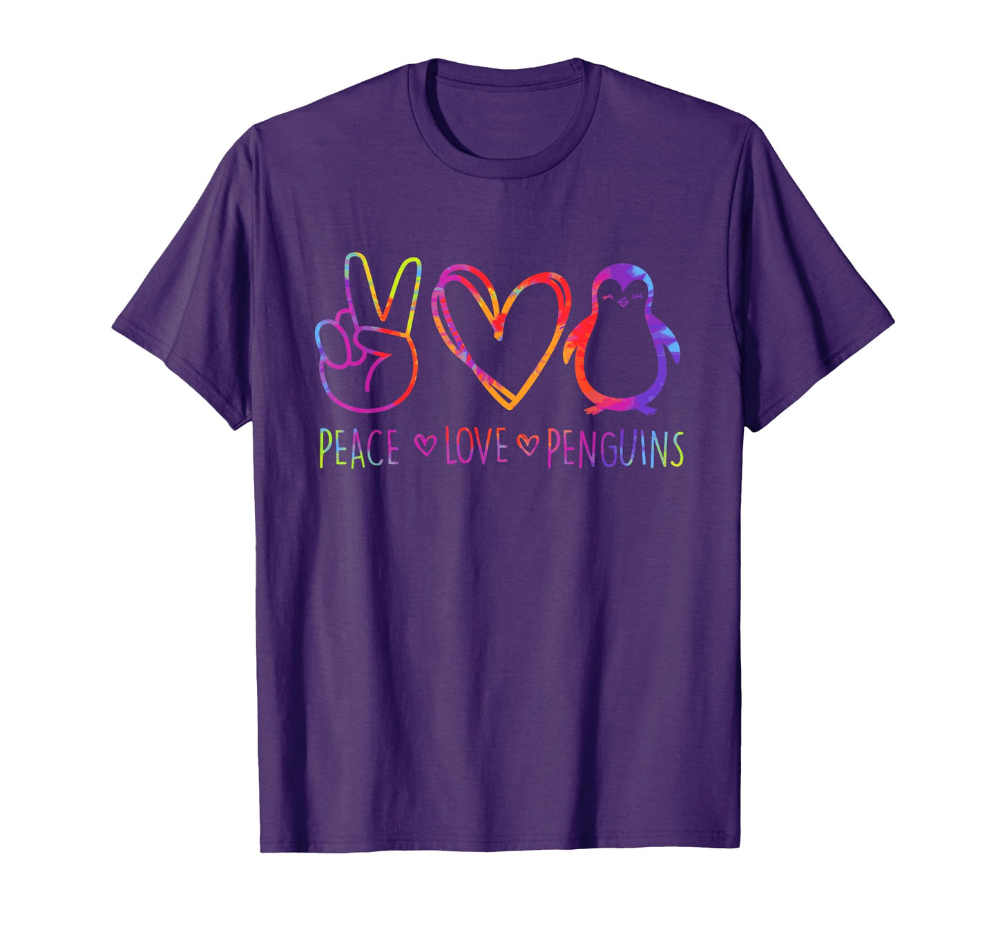 Peace Love Penguins Hippie Design T-Shirt