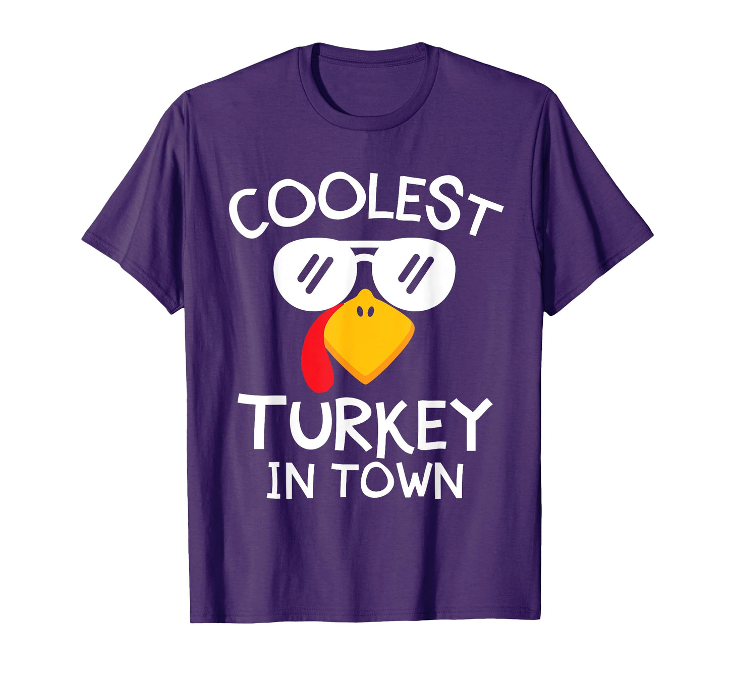 Funny Coolest Turkey in Town Cute Thanksgiving Boys Girls T-Shirt
