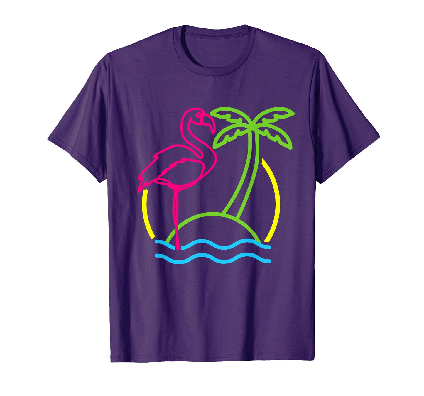 Flamingo Retro 80s Beach Vintage Party Miami Flamingo Lover T-Shirt for Men Women Girls Kids