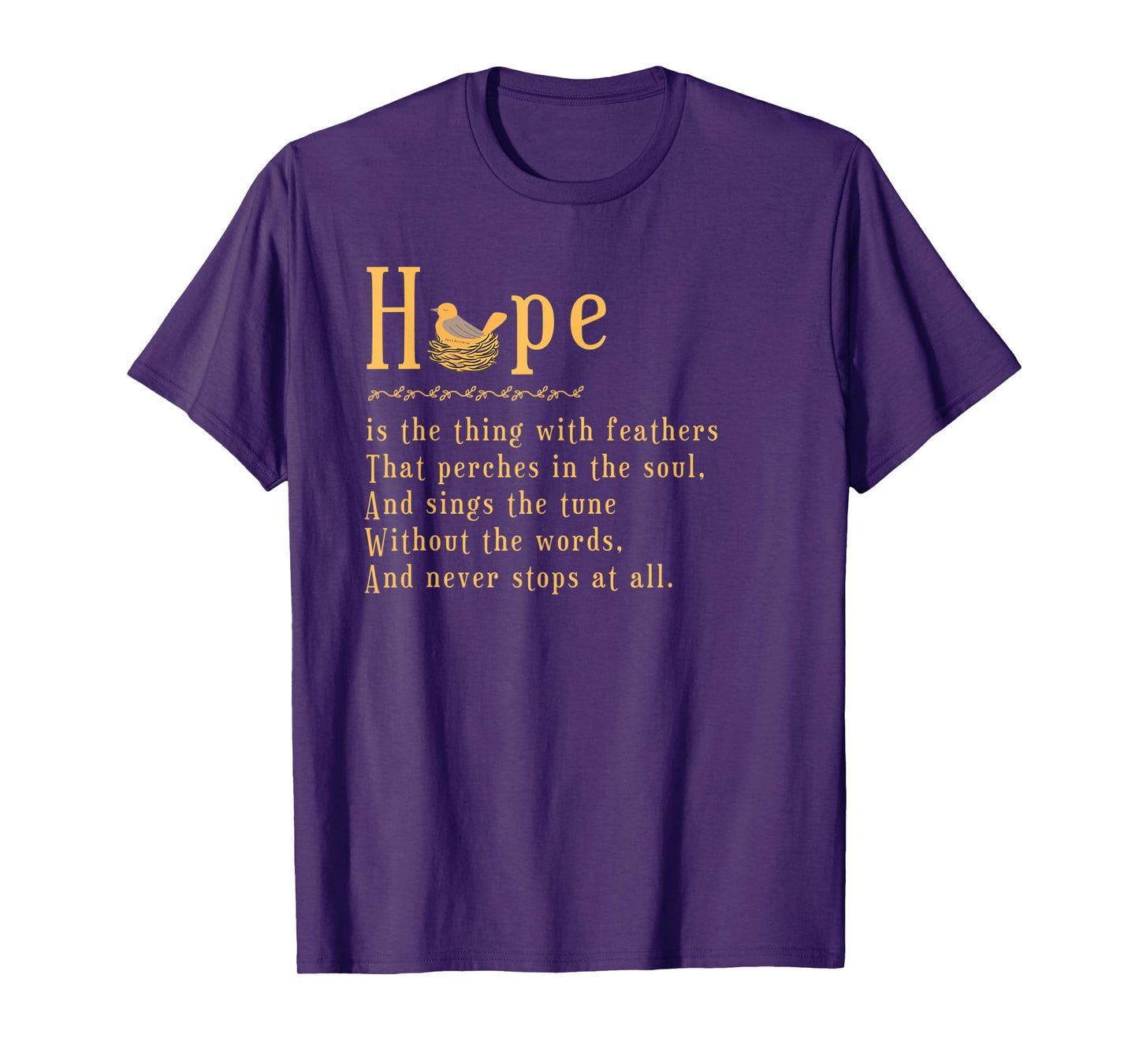 Emily Dickinson Hope is The Thing With Feathers Bird Nest T-Shirt